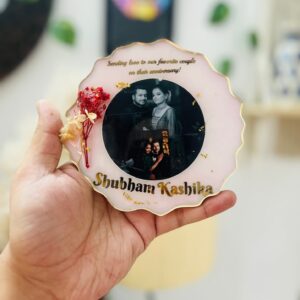 Handmade Resin Mini Frame – Anniversary Blush Gold Edition